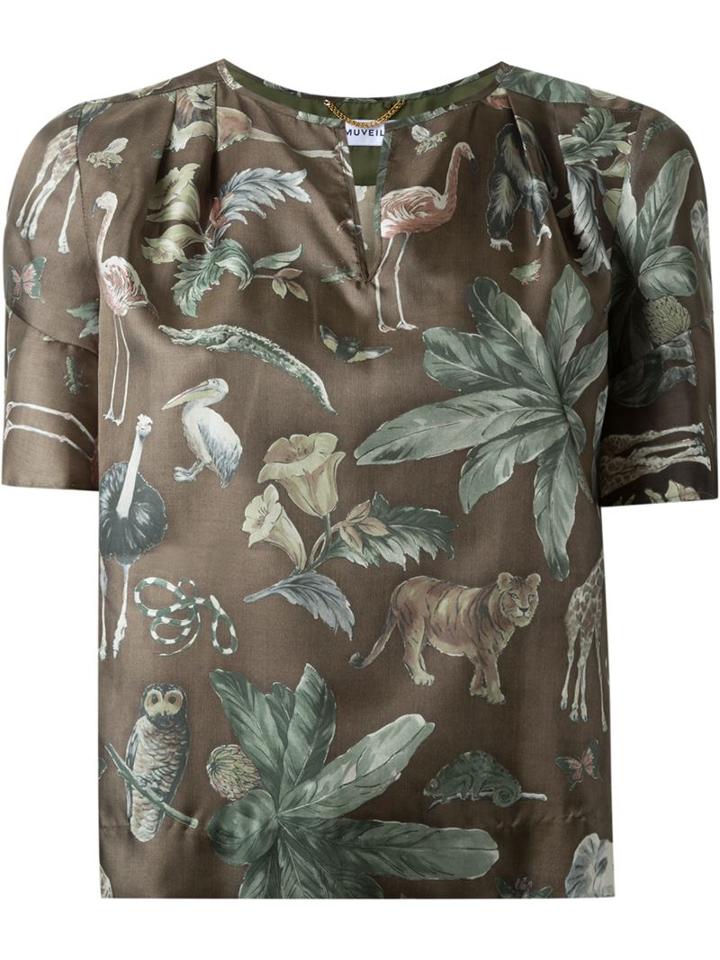 Muveil Jungle Print Boxy Blouse