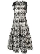 Red Valentino Fringed Floral Print Dress - Neutrals