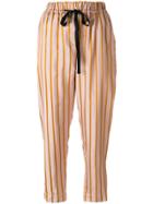 Forte Forte Striped Drawstring Trousers - Nude & Neutrals