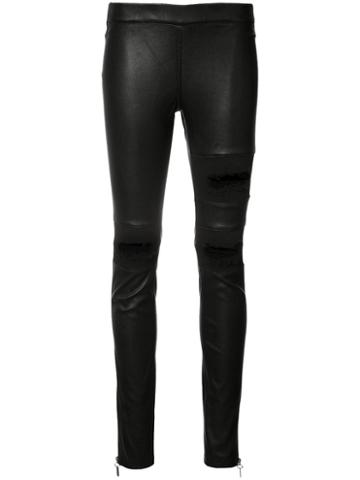 Thomas Wylde Vinona Trousers, Women's, Size: Medium, Black, Rayon/cotton/polyurethane/lamb Nubuck Leather
