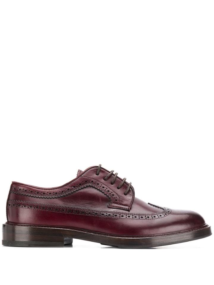Brunello Cucinelli Brogue Detail Derby Shoes - Red