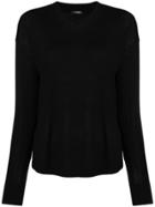 Aspesi Fine Knit V-neck Sweater - Black