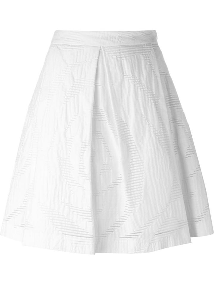 P.a.r.o.s.h. Textured Full Skirt, Women's, Size: Medium, White, Cotton/polyamide