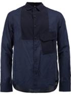 Ziggy Chen Slit Sides Shirt, Size: 52, Blue, Cotton