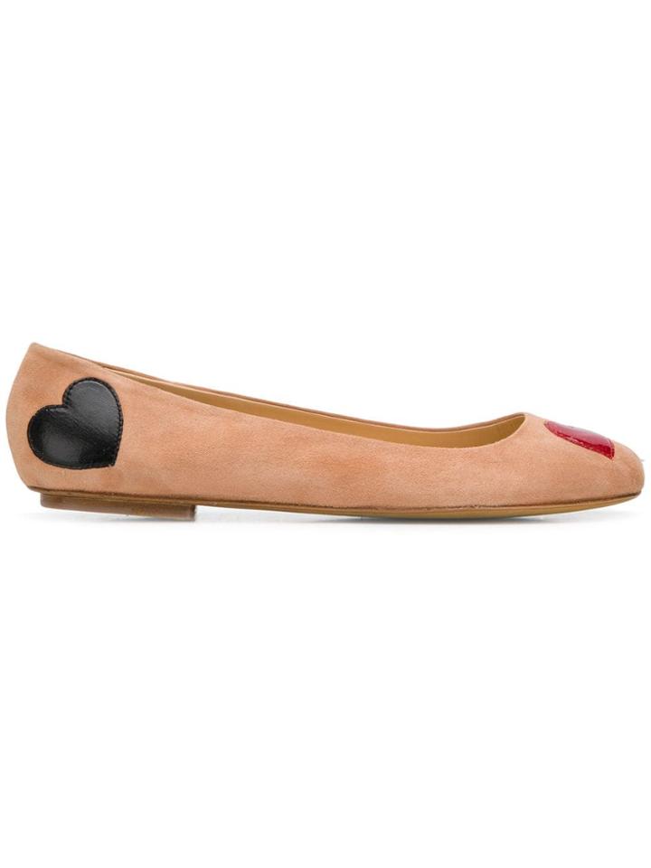 Moschino Cheap & Chic Appliqué Heart Pumps - Neutrals