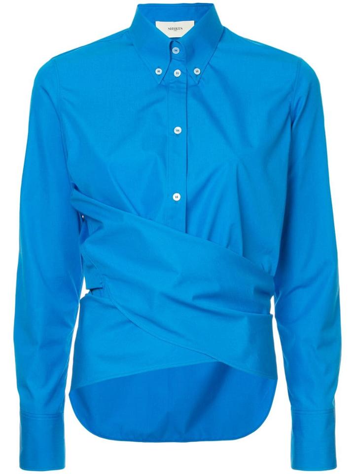 Ports 1961 Draped Front Shirt - Blue
