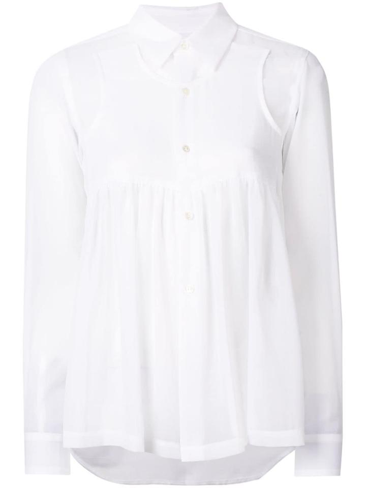 Comme Des Garçons Comme Des Garçons Gathered Detail Sheer Blouse -