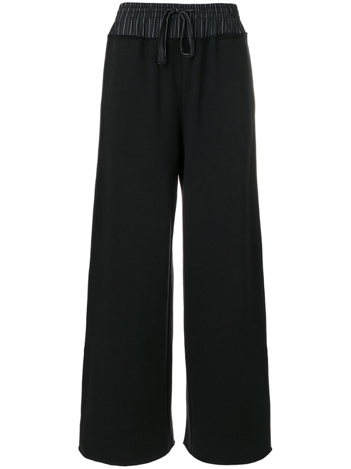 Mm6 Maison Margiela Drawstring Flared Trousers - Black