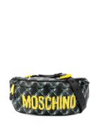 Moschino Pixellated Logo Belt Bag - Black