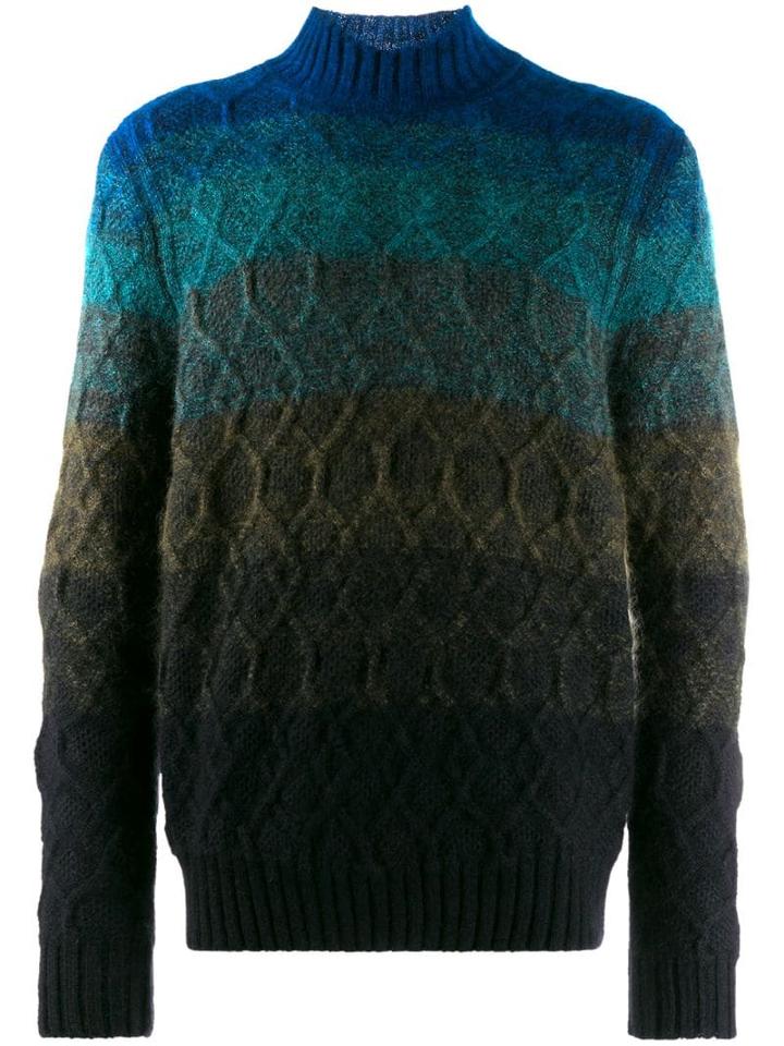 Missoni Striped Roll Neck Jumper - Blue