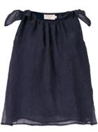 Maison Kitsuné Knotted Shoulder Top - Blue