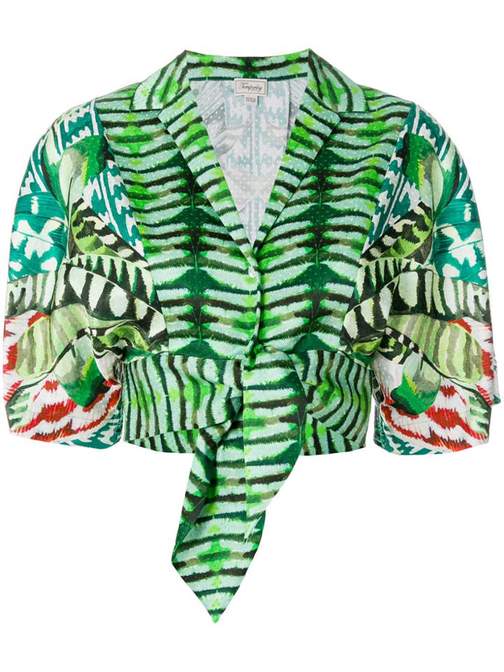 Temperley London Garden Leaf Printed Shirt - Green