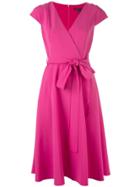 Black Halo Wrap Flared Dress - Pink