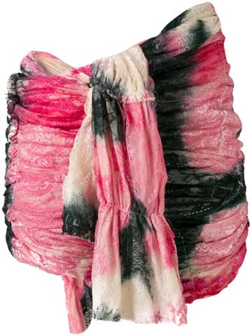 Tao Comme Des Garçons Vintage Gathered Lace Shorts - Pink & Purple
