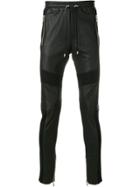 Balmain Elasticated Waist Biker Trousers - Black