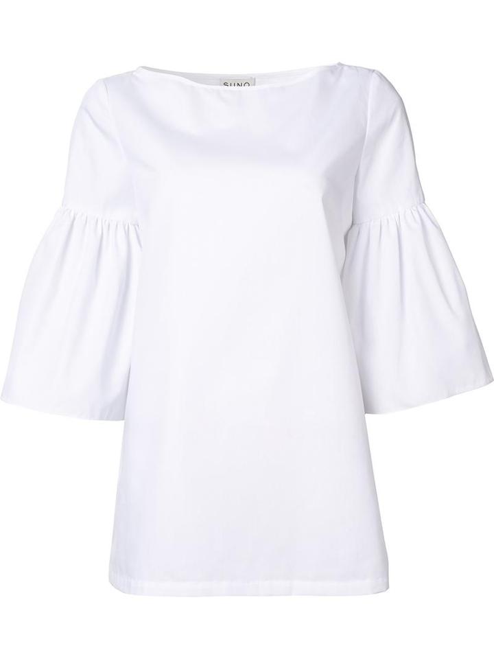 Suno Peplum Sleeve Top, Women's, Size: 4, White, Polyester/cotton