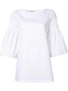 Suno Peplum Sleeve Top, Women's, Size: 4, White, Polyester/cotton