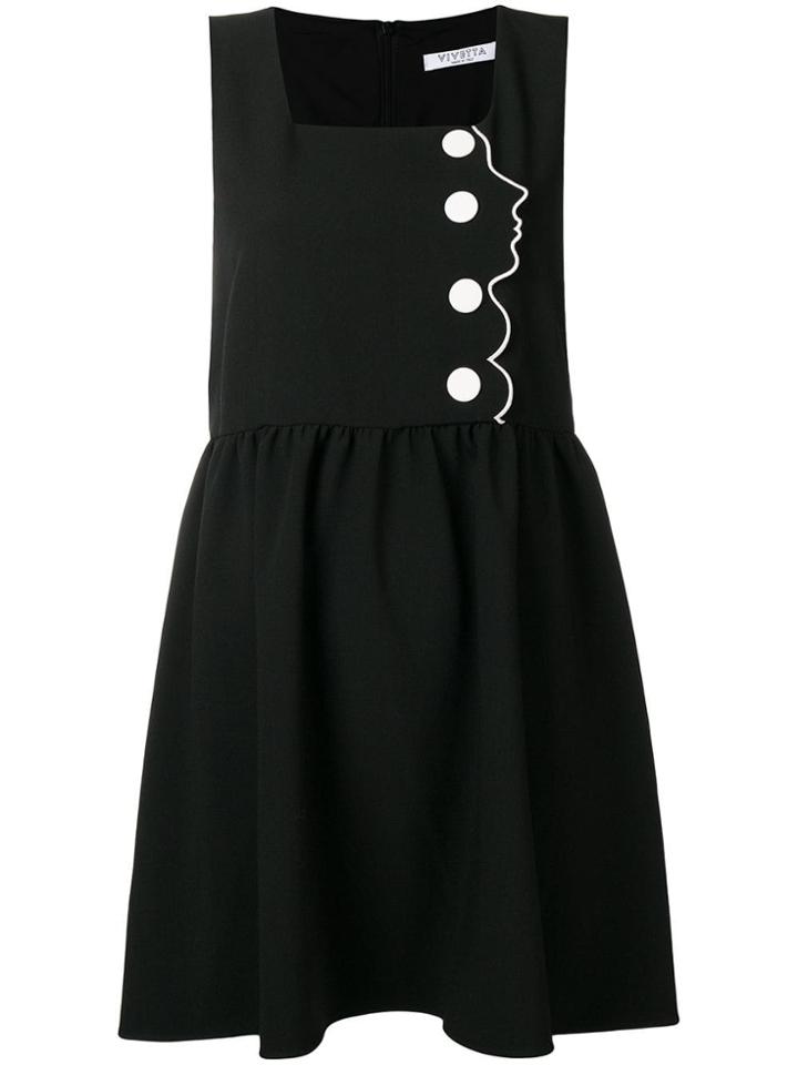 Vivetta Silhouette Detail Mini Dress - Black