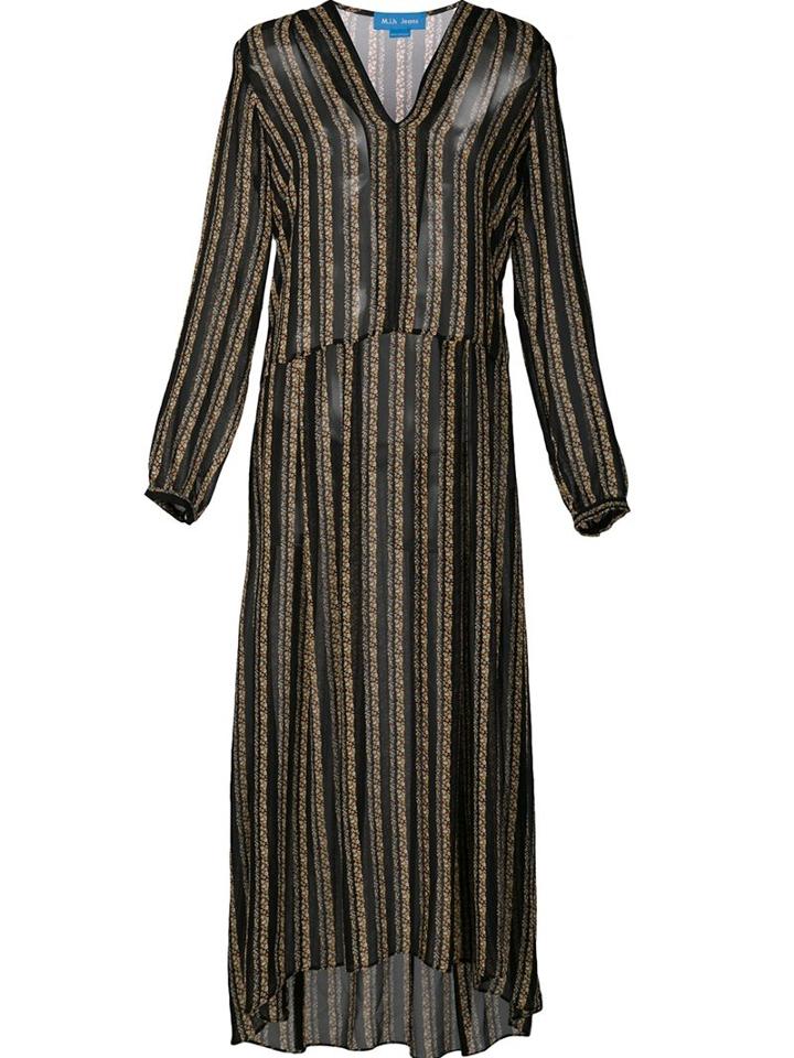 Mih Jeans Semi Sheer High Low Dress, Women's, Size: Small, Black, Silk