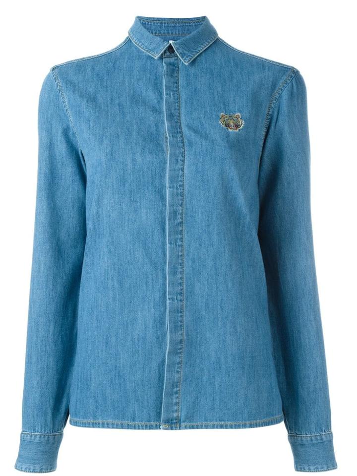 Kenzo 'mini Tiger' Denim Shirt - Blue