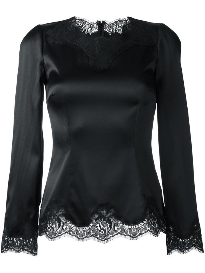 Dolce & Gabbana Lace Trim Fitted Blouse