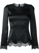 Dolce & Gabbana Lace Trim Fitted Blouse