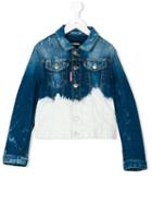 Dsquared2 Kids - Bleached Denim Jacket - Kids - Cotton/spandex/elastane - 10 Yrs, Blue