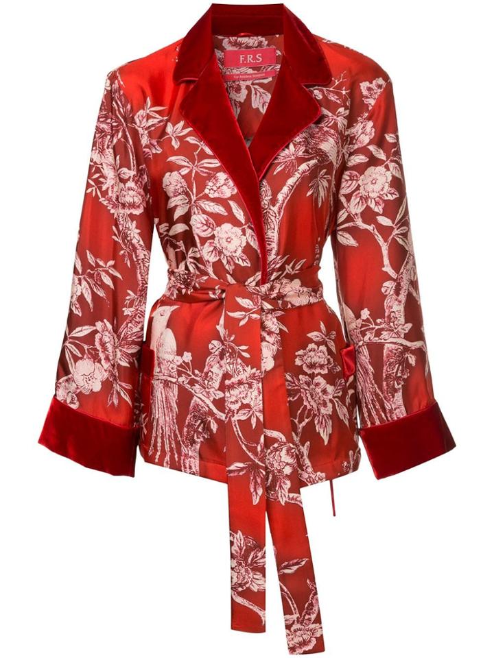 F.r.s For Restless Sleepers Floral Tie Waist Blouse - Red
