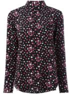 Saint Laurent Star Printed Shirt, Women's, Size: 38, Black, Silk