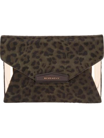 Givenchy 'antigona' Leopard Print Envelope Clutch