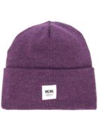Wood Wood Ribbed Logo Patch Beanie - Pink
