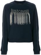 Just Cavalli Embellished Logo Sweatshirt - Blue