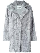 Manzoni 24 Notch Collar Fur Coat - Grey