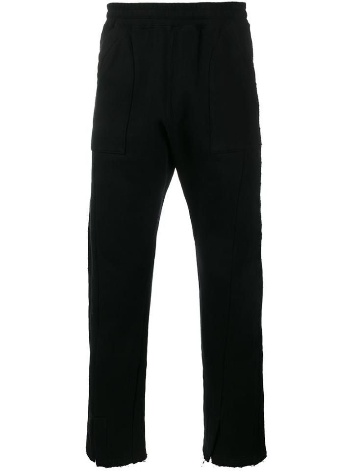 Facetasm Slit Hem Track Pants, Men's, Size: 4, Black, Cotton