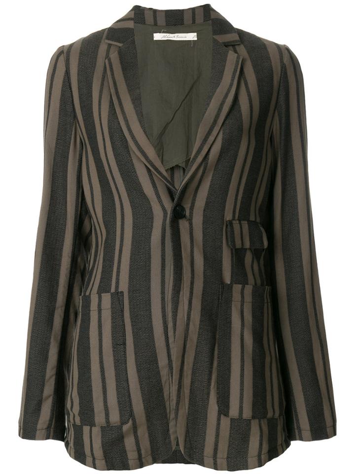 Aleksandr Manamïs Three Pocket Striped Blazer - Green