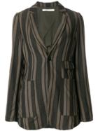 Aleksandr Manamïs Three Pocket Striped Blazer - Green