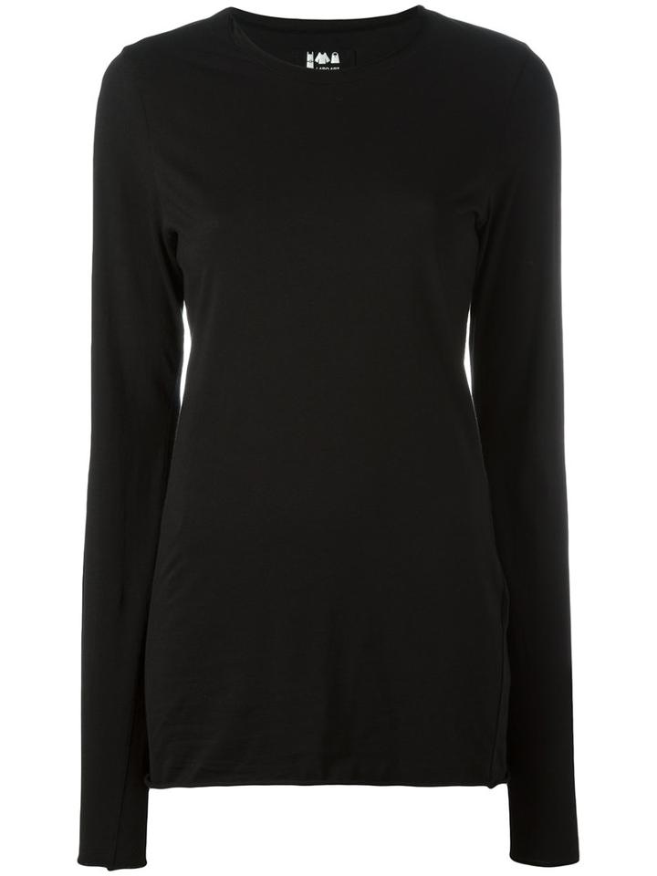 Labo Art Elongated Sleeves T-shirt, Women's, Size: 2, Black, Cotton/spandex/elastane