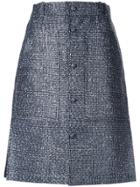 Julien David Buttoned A-line Skirt - Blue