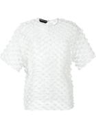 Rochas Sheer Appliqué Blouse, Women's, Size: 44, White, Polyamide/silk