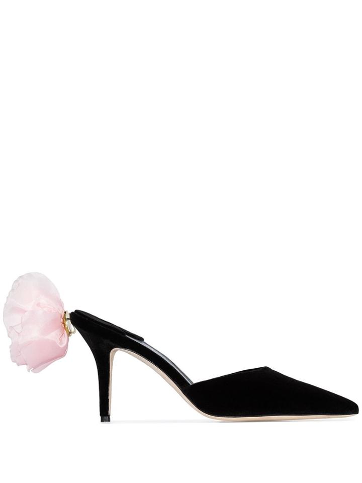 Magda Butrym Black France 90 Crystal Flower Mules