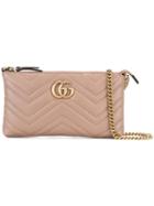 Gucci Gg Marmont Wallet Crossbody Bag, Women's, Pink/purple, Calf Leather