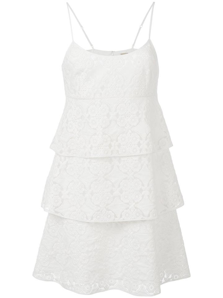 Pascal Millet - Tiered Dress - Women - Silk/cotton/polyester - 36, White, Silk/cotton/polyester