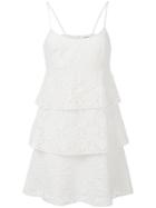 Pascal Millet - Tiered Dress - Women - Silk/cotton/polyester - 36, White, Silk/cotton/polyester