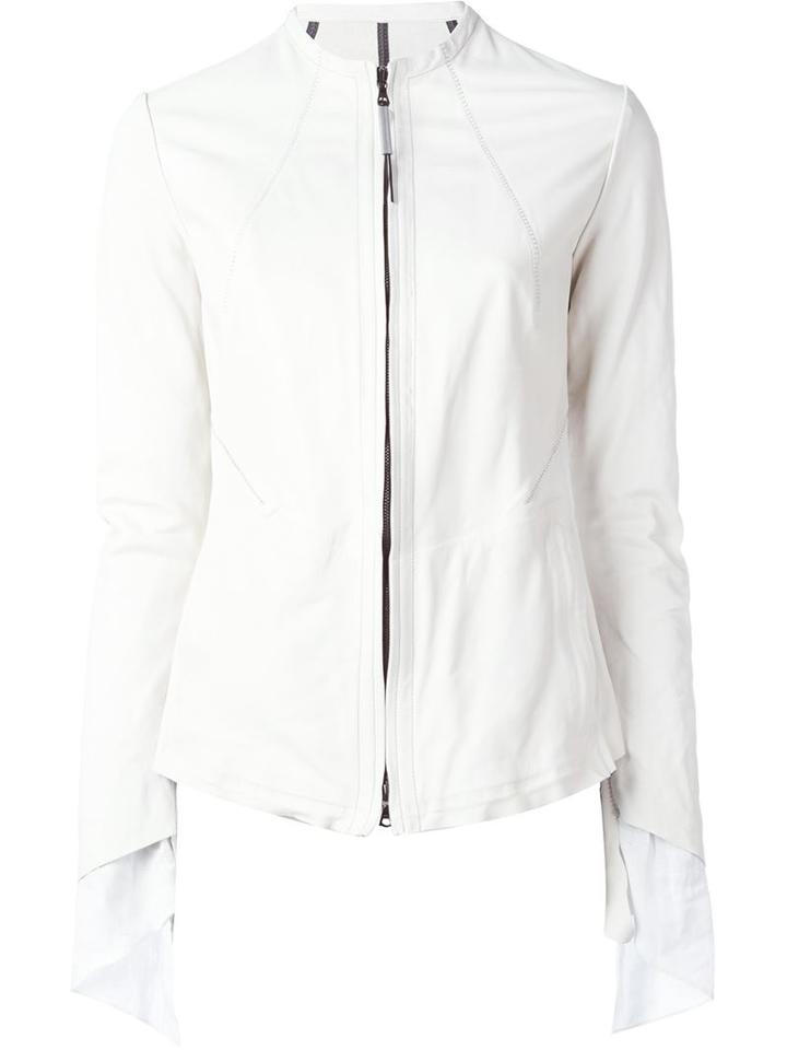 Isaac Sellam Experience 'tenace' Panelled Jacket, Women's, Size: 42, White, Calf Leather/linen/flax
