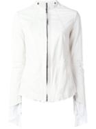 Isaac Sellam Experience 'tenace' Panelled Jacket, Women's, Size: 42, White, Calf Leather/linen/flax