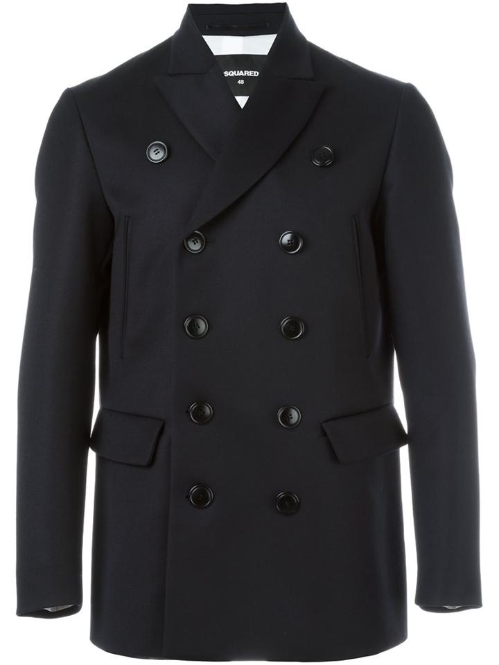 Dsquared2 Classic Peacoat, Men's, Size: 46, Blue, Cotton/polyester/virgin Wool