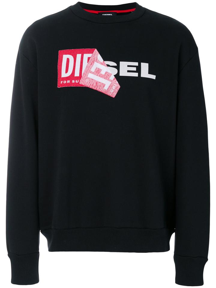 Diesel Samy Crewneck Logo Pullover - Black