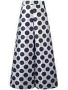 Polka Dot Palazzo Pants - Women - Silk/polyester - 40, Black, Silk/polyester, Ultràchic