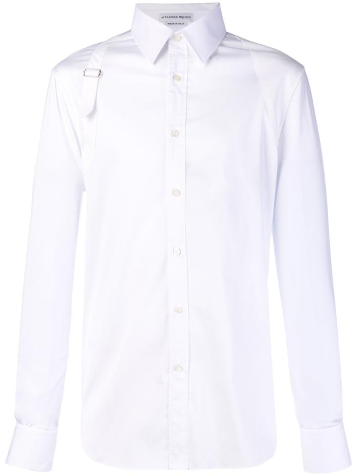 Alexander Mcqueen Shoulder Strap Slim Fit Shirt - White