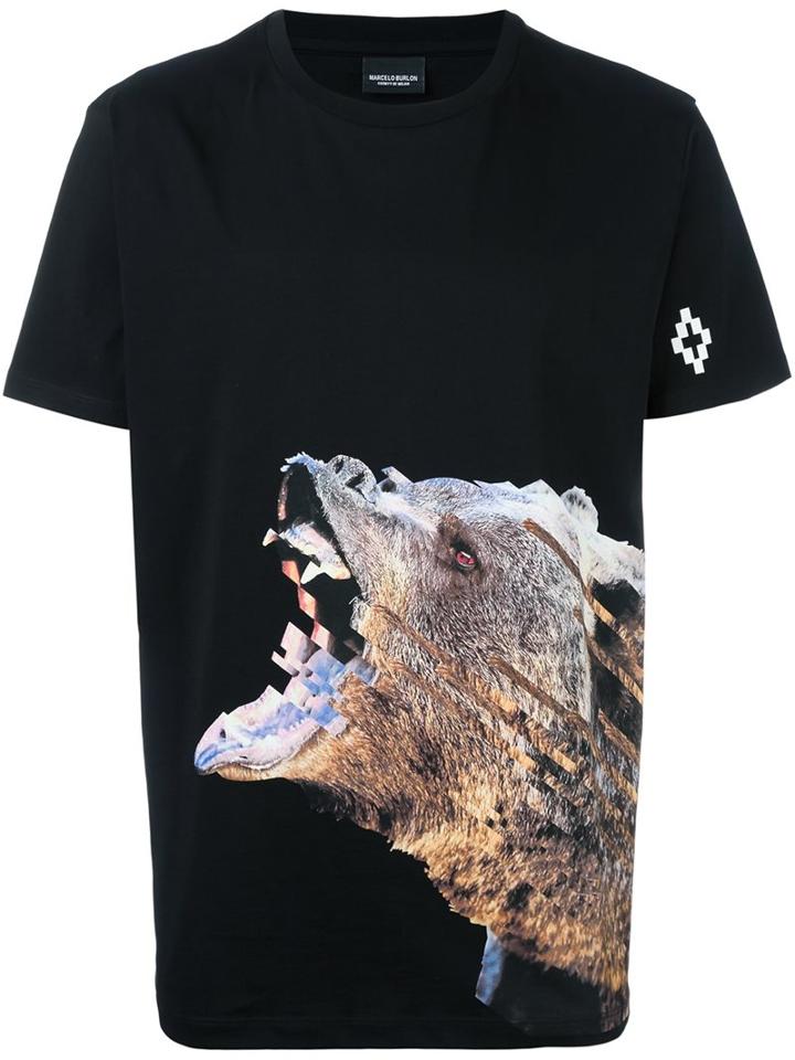 Marcelo Burlon County Of Milan 'galvarino' T-shirt, Men's, Size: Large, Black, Cotton